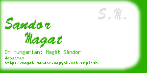 sandor magat business card