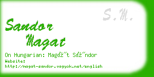sandor magat business card